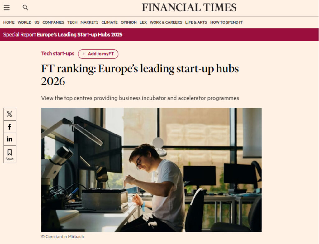 Bio4Dreams / migliori startup hub europei / Financial Times / 2026