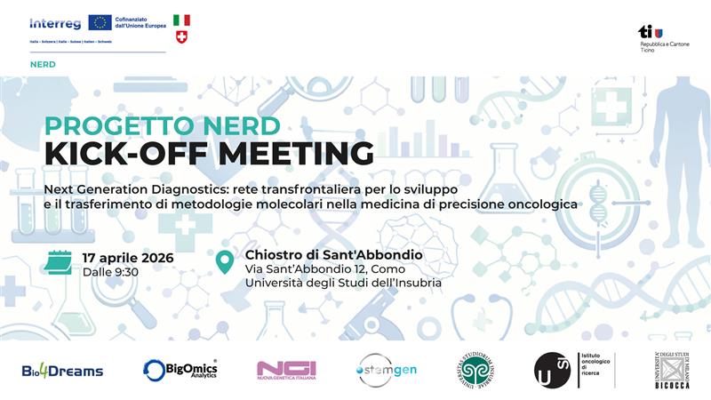 Kick-off meeting / NERD / progetto Interreg / oncologia di precisione / locandina